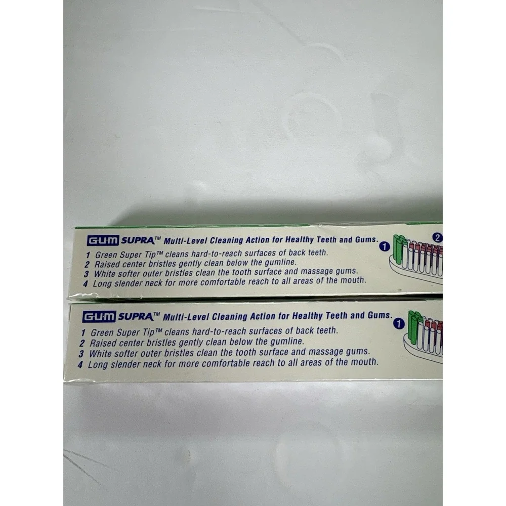 Vintage Butler GUM Supra Toothbrush Soft Compact Head Lot 2 NOS Dentist